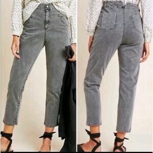 Anthropologie Amadi M Lindy High-Rise Slim Straight Utility Pants Carbon Wash